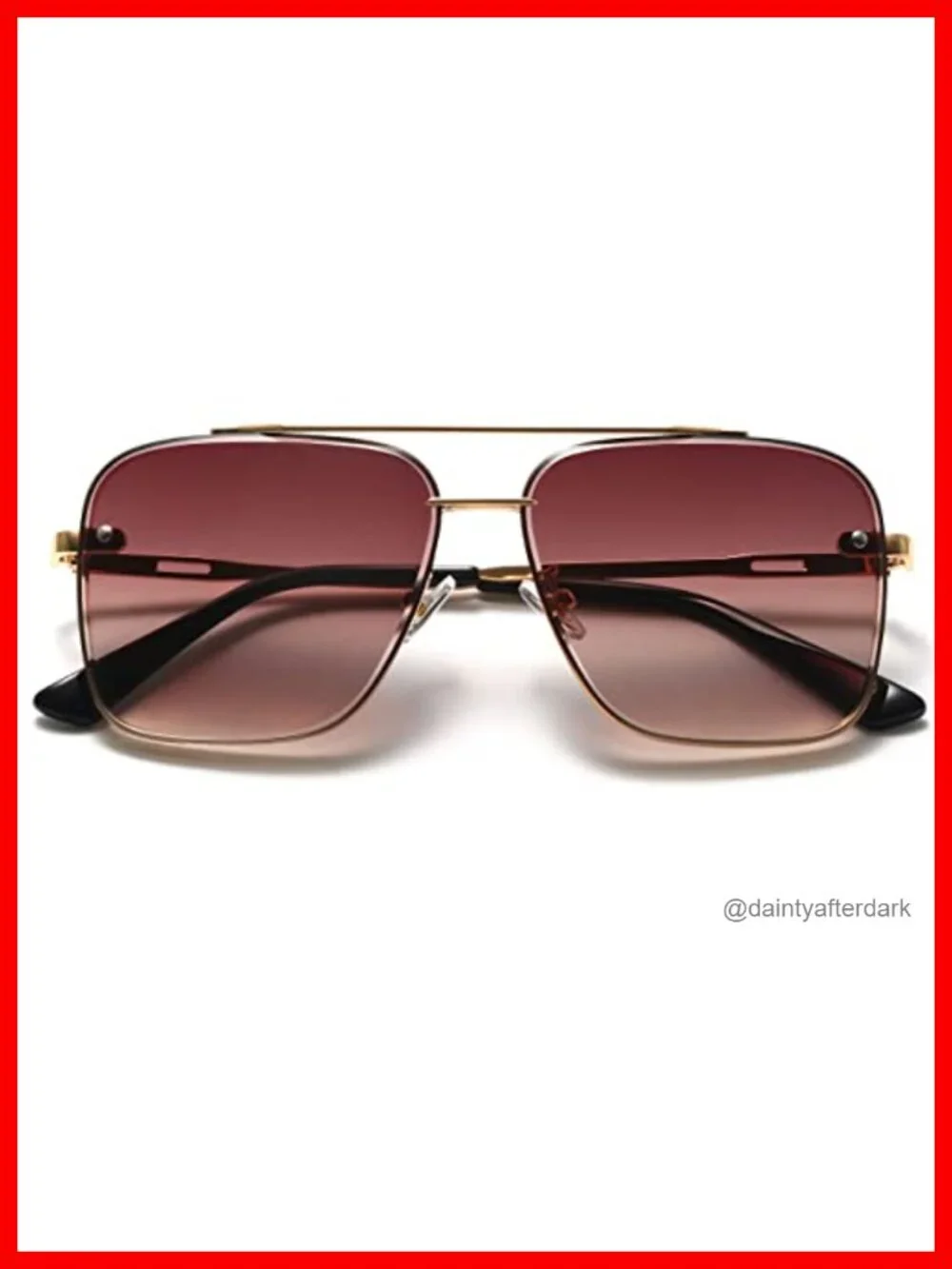 Oversized Square Aviator Sunglasses for Men Women Metal Frame